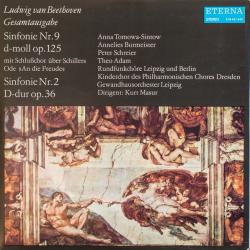 BEETHOVEN Sinfonie Nr. 9 D-moll Op. 125 (Mit Schlußchor Über Schillers Ode »An Die Freude«) / Sinfonie Nr. 2 D-dur Op. 36 Виниловая пластинка 