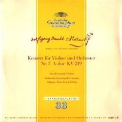 MOZART Konzert Für Violine Und Orchester Nr. 5 A-dur KV 219 Виниловая пластинка 