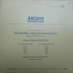 BACH   RALPH KIRKPATRICK Französischen Suiten Nr. 5 G-dur, BWV 816 / Nr. 6 E-dur, BWV 817 / Fantasie Und Fuge A-moll, BWV 944 Виниловая пластинка 