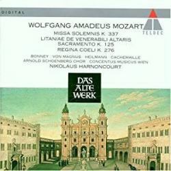 MOZART Missa Solemnis K. 337, Litaniae De Venerabili Altaris Sacramento K. 125, Regina Coeli K. 276 Фирменный CD 