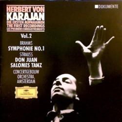 KARAJAN - Brahms, Strauss Symphonie No. 1 / Don Juan · Salomes Tanz Фирменный CD 